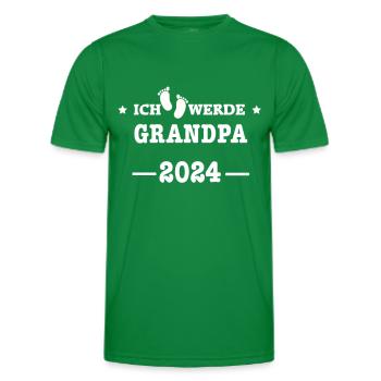 Ich werde Opa 2024 - Babyfüsse mit Loading Screen - Männer Funktions-T-Shirt - Kelly Green - Vorne - AI Model Male 178 dark (178cm)
