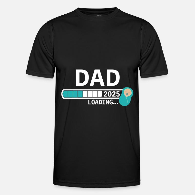 Dad 2025 loading... - Männer Funktions-T-Shirt - Schwarz