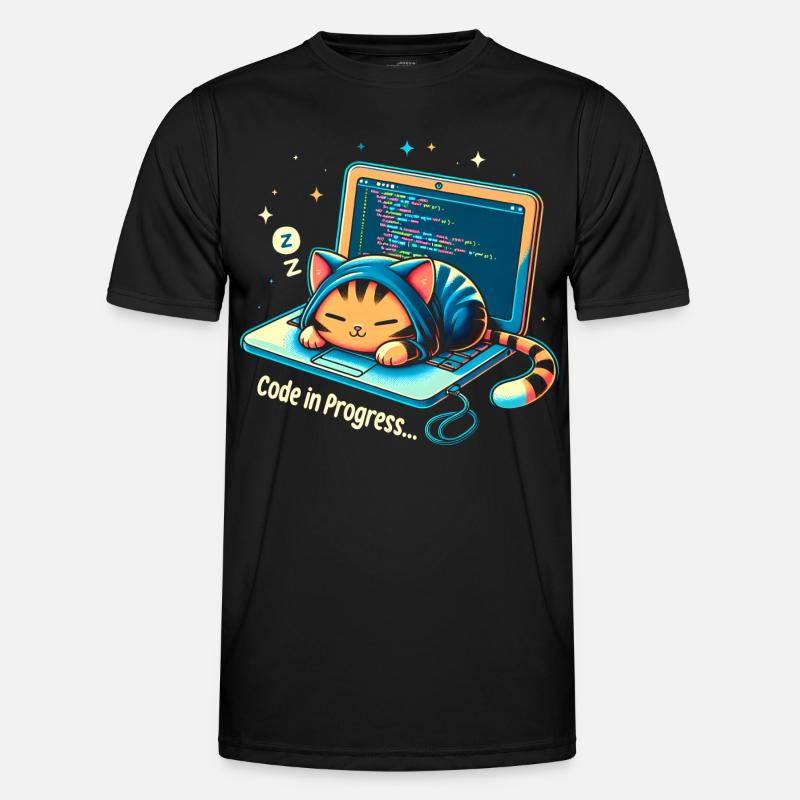 Code in progress.. - Programming Cats - Men's Functional T-Shirt - black