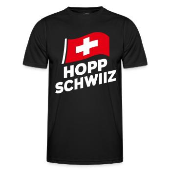 Schweiz Fahne Schweizer Flagge Trikot Fanartikel - Männer Funktions-T-Shirt - Schwarz - Vorne - AI Model Male 178 dark (178cm)