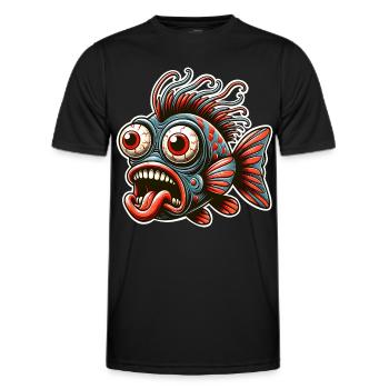 Fisch Crazy - Männer Funktions-T-Shirt - Schwarz - Vorne - AI Model Male 178 dark (178cm)