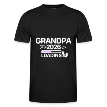 Grand-père 2026 Pieds de Bébé - T-shirt sport Homme - noir - Devant - AI Model Male 178 dark (178cm)