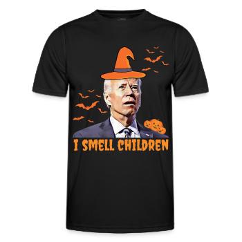 Biden Halloween , Je sens les enfants, Républicains - T-shirt sport Homme - noir - Devant - AI Model Male 178 dark (178cm)