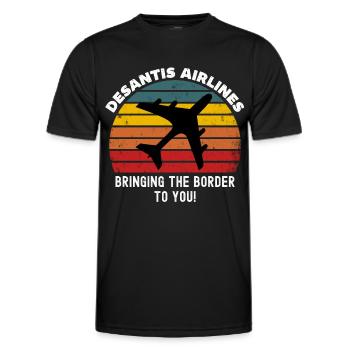 Desantis Airlines, Vous apporter la frontière, - T-shirt sport Homme - noir - Devant - AI Model Male 178 dark (178cm)