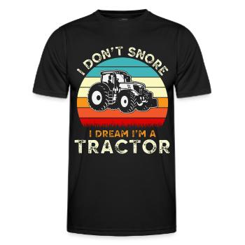 Ich schnarche nicht, ich träume im Traktor - Männer Funktions-T-Shirt - Schwarz - Vorne - AI Model Male 178 dark (178cm)