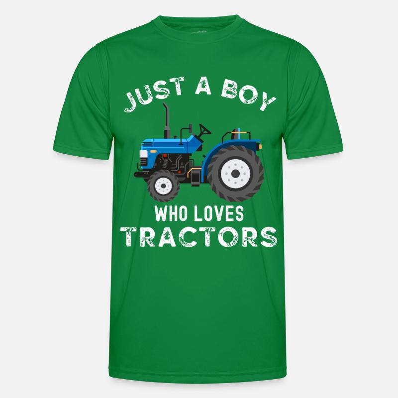 Nur ein Junge, der Traktoren liebt Männer Funktions-T-Shirt