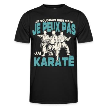 Je peux pas j'ai karaté. - T-shirt sport Homme - noir - Devant - AI Model Male 178 dark (178cm)