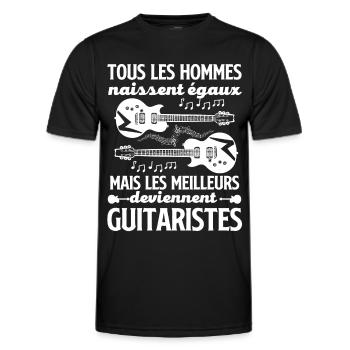 Guitariste 2 - T-shirt sport Homme - noir - Devant - AI Model Male 178 dark (178cm)