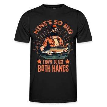 Drôle de pêcheur disant pêche pêche fête des pères - T-shirt sport Homme - noir - Devant - AI Model Male 178 dark (178cm)