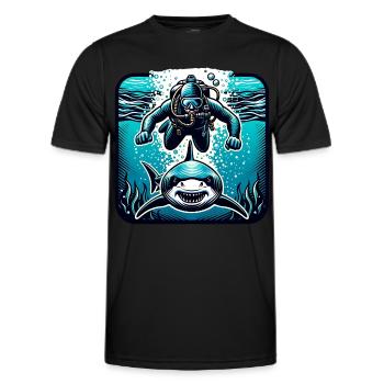 Plongeurs - T-shirt sport Homme - noir - Devant - AI Model Male 178 dark (178cm)