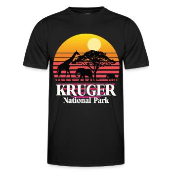 Nationalpark Südafrika Safari Krüger Elefant Giraf - Männer Funktions-T-Shirt - Schwarz - Vorne - AI Model Male 178 dark (178cm)