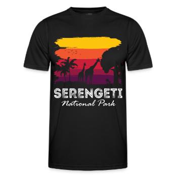 Serengeti Retro Nationalpark Afrika Giraffensafari - Männer Funktions-T-Shirt - Schwarz - Vorne - AI Model Male 178 dark (178cm)