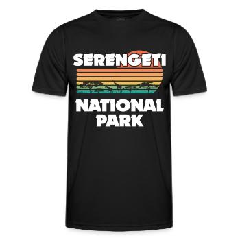 Nationalpark Serengeti Afrika Safari in der Savann - Männer Funktions-T-Shirt - Schwarz - Vorne - AI Model Male 178 dark (178cm)