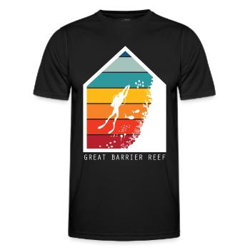 Mer de corail Australie Grande barrière de corail Ta - T-shirt sport Homme - noir - Devant - AI Model Male 178 dark (178cm)