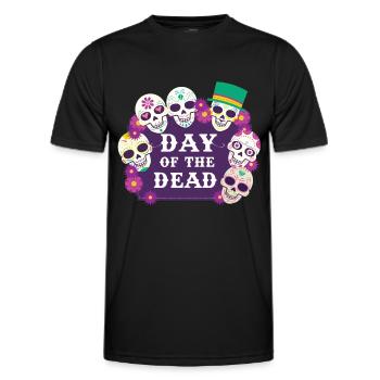 Day of the dead Sugar Skull Mexican holiday - Men's Functional T-Shirt - black - Front - AI Model Male 178 dark (178cm)