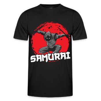 Samurai Asian Warrior Ninja Bloodstain Japan - Men's Functional T-Shirt - black - Front - AI Model Male 178 dark (178cm)