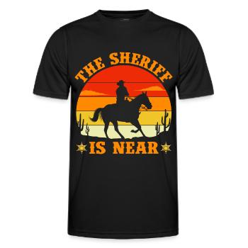 Cowboy Sheriff Pistols Sheriff Star Western - Men's Functional T-Shirt - black - Front - AI Model Male 178 dark (178cm)