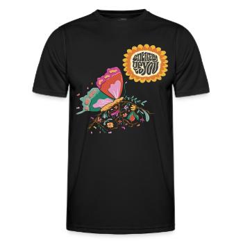 Citation de motivation du papillon tournesol avec du beurre - T-shirt sport Homme - noir - Devant - AI Model Male 178 dark (178cm)