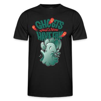 Geist will nur Spaß haben Halloween-Party-Albtraum - Männer Funktions-T-Shirt - Schwarz - Vorne - AI Model Male 178 dark (178cm)