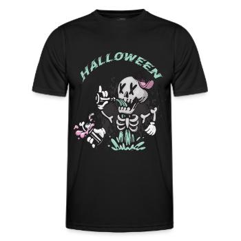 Skelett-Halloween-Party-Albtraum-Horror-Halloween- - Männer Funktions-T-Shirt - Schwarz - Vorne - AI Model Male 178 dark (178cm)