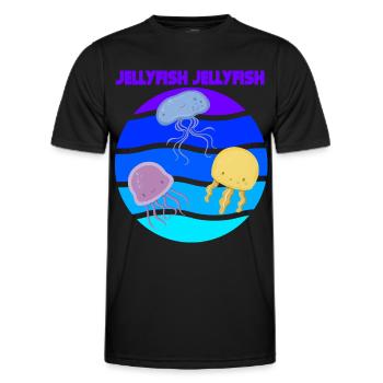 Jellyfish Sea Underwater Ocean Animals Fish - Men's Functional T-Shirt - black - Front - AI Model Male 178 dark (178cm)