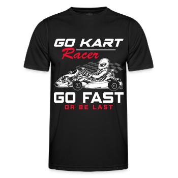 Go-Kart-Rennfahrer Kart-Rennen Gokart-Rennbahn-Ren - Männer Funktions-T-Shirt - Schwarz - Vorne - AI Model Male 178 dark (178cm)