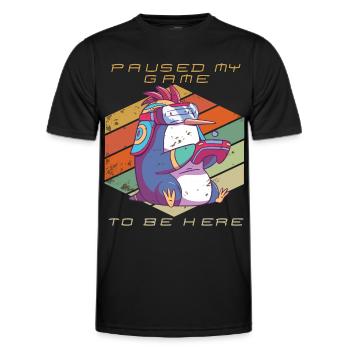 Video Games Gamer Paused My Game Retro Gaming Peng - Männer Funktions-T-Shirt - Schwarz - Vorne - AI Model Male 178 dark (178cm)