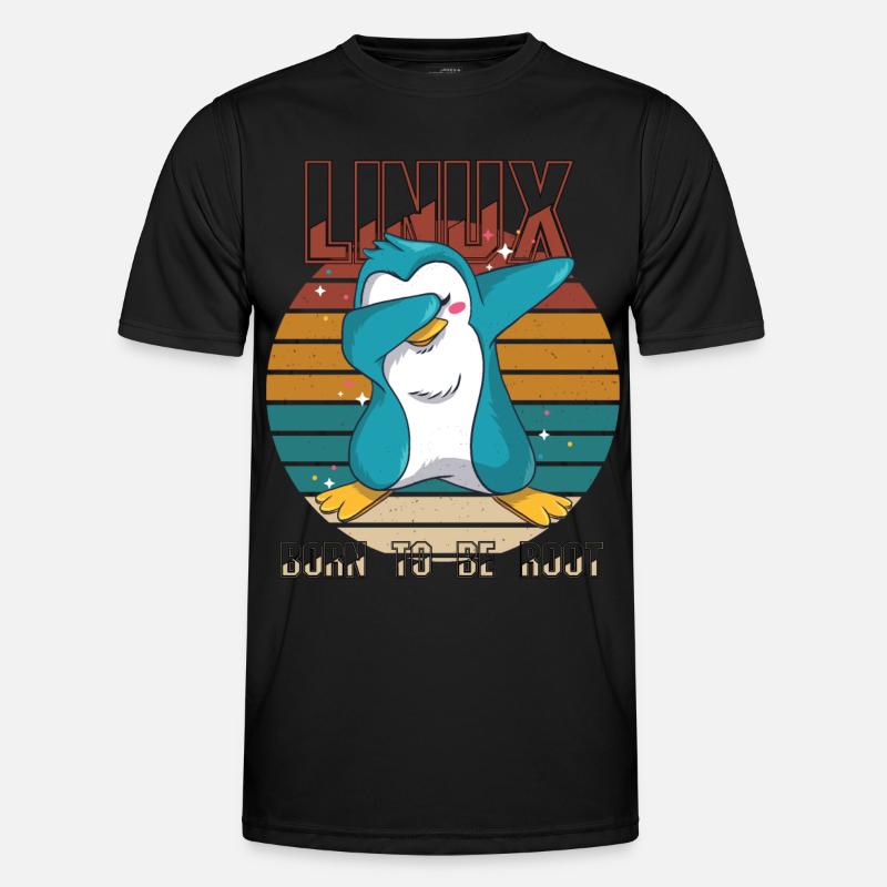 Geek né pour être root Linux Penguin Nerd Programmeur T-shirt sport Homme