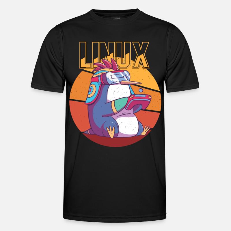 Gamer Linux Root Cool Penguin Nerd Game Programmer Männer Funktions-T-Shirt