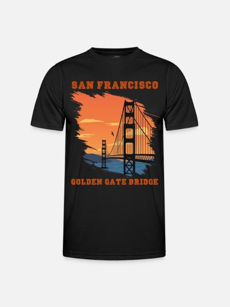 Golden Gate Bridge San Francisco Souvenir Kalifornien - Funktions-T-shirt herr - svart