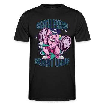 Squat Club Gym Rabbit Gym Workout Motivation - Men's Functional T-Shirt - black - Front - AI Model Male 178 dark (178cm)