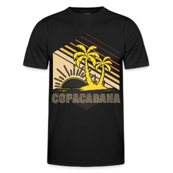 Copacabana Palm Summer Beach Sun Waves Ferie - T-shirt sport Homme - noir - Devant - AI Model Male 178 dark (178cm)