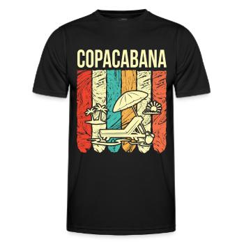 Copacabana Vacances Rio Palms Summer Beach Sun B - T-shirt sport Homme - noir - Devant - AI Model Male 178 dark (178cm)