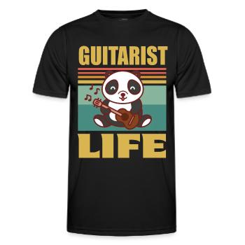 Guitar Cute Panda Guitarist Rock Guitar Gi - Men's Functional T-Shirt - black - Front - AI Model Male 178 dark (178cm)