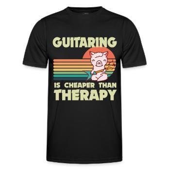 Gitarrist Lama Rockgitarre Gitarrist Musiker Gitar - Männer Funktions-T-Shirt - Schwarz - Vorne - AI Model Male 178 dark (178cm)