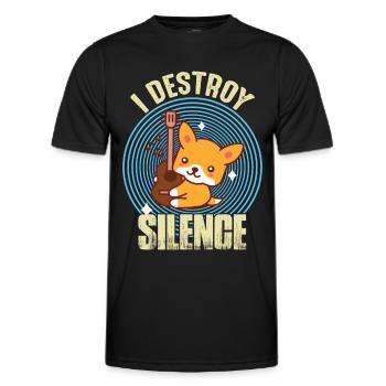 Guitar Destroy Silence Netter Fox-Gitarrist Rockgi - Männer Funktions-T-Shirt - Schwarz - Vorne - AI Model Male 178 dark (178cm)