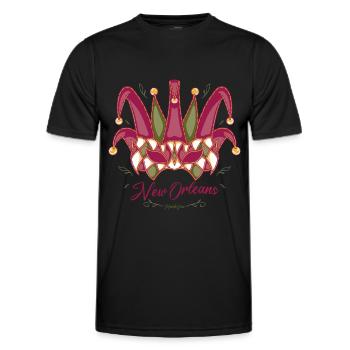 Carnaval Nouvelle-Orléans Souvenir Bourbon Street Louis - T-shirt sport Homme - noir - Devant - AI Model Male 178 dark (178cm)