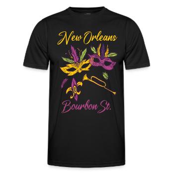 Französisch New Orleans Karneval Souvenir Bourbon - Männer Funktions-T-Shirt - Schwarz - Vorne - AI Model Male 178 dark (178cm)