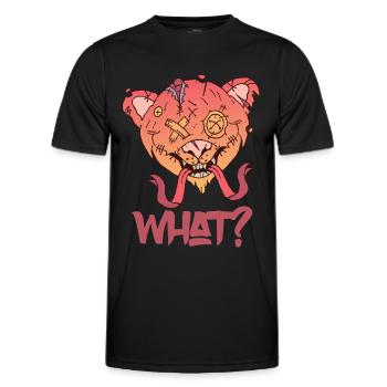 Teddy drôle quelle horreur effrayante nounours meurtrier - T-shirt sport Homme - noir - Devant - AI Model Male 178 dark (178cm)