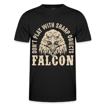Falcon Sharp objects Falconry Eagle Goshawk Falk - Men's Functional T-Shirt - black - Front - AI Model Male 178 dark (178cm)