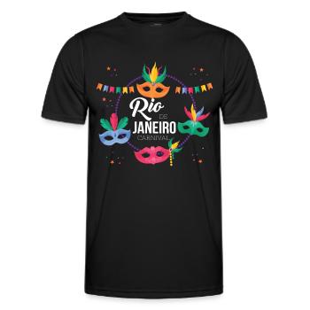 Carnaval de Rio Rio de Janeiro en Carnavals du Brésil - T-shirt sport Homme - noir - Devant - AI Model Male 178 dark (178cm)