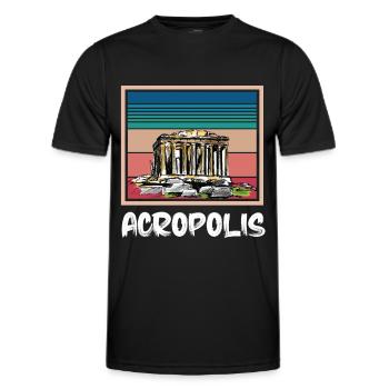 Griechenland Akropolis griechische Stadt Ruine Ath - Männer Funktions-T-Shirt - Schwarz - Vorne - AI Model Male 178 dark (178cm)