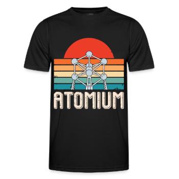 Physique atomique Atomium Science du noyau atomique Physicien - T-shirt sport Homme - noir - Devant - AI Model Male 178 dark (178cm)