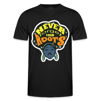 Schwarzer Geschichtsmonat Schwarze Wurzeln Melanin - Männer Funktions-T-Shirt - Schwarz - Vorne - AI Model Male 178 dark (178cm)