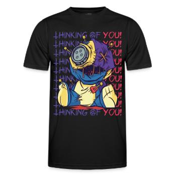 Poupée vaudou effrayante en pensant à vous Hallowee - T-shirt sport Homme - noir - Devant - AI Model Male 178 dark (178cm)