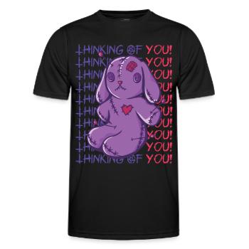 Voodoo-Häschen denkt an dich Voodoo-Halloween-Zaub - Männer Funktions-T-Shirt - Schwarz - Vorne - AI Model Male 178 dark (178cm)