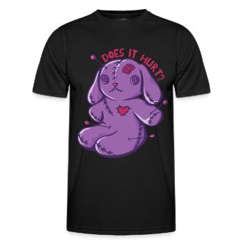 Voodoo-Häschen Tut es weh? Voodoo Puppe Halloween - Männer Funktions-T-Shirt - Schwarz - Vorne - AI Model Male 178 dark (178cm)