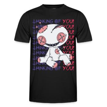 Gruselige Voodoo-Puppe, die an dich denkt Hexerei - Männer Funktions-T-Shirt - Schwarz - Vorne - AI Model Male 178 dark (178cm)