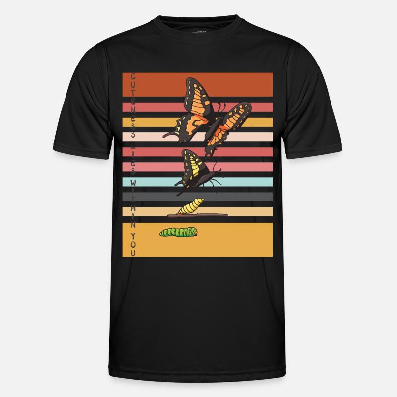 Cute Butterfly Evolution Butterflies - Men's Functional T-Shirt - black