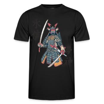 Samurai Retro Japanische Kunst Ninja Japanischer K - Männer Funktions-T-Shirt - Schwarz - Vorne - AI Model Male 178 dark (178cm)